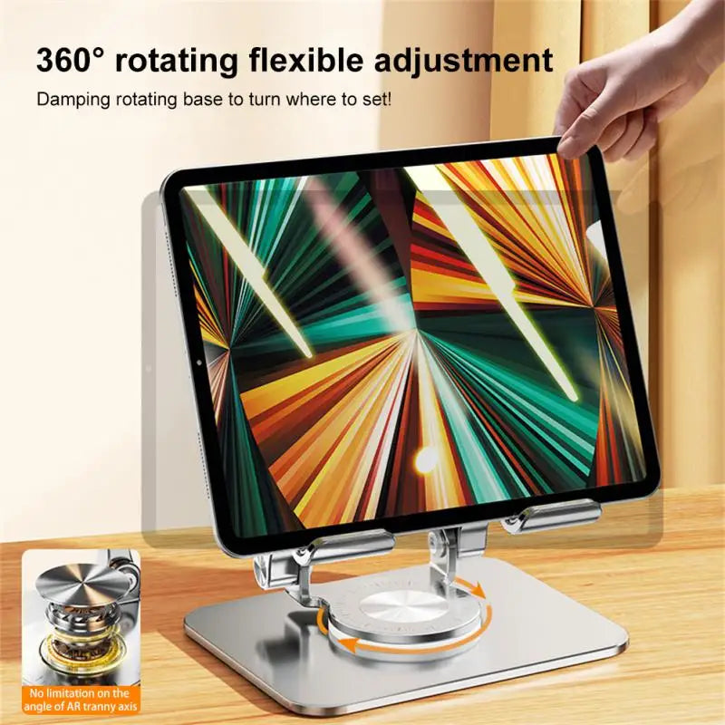 Aluminum Alloy Laptop & Tablet Bracket – Multifunctional Desktop Stand, 360-Degree Rotation, Foldable Lazy Bracket