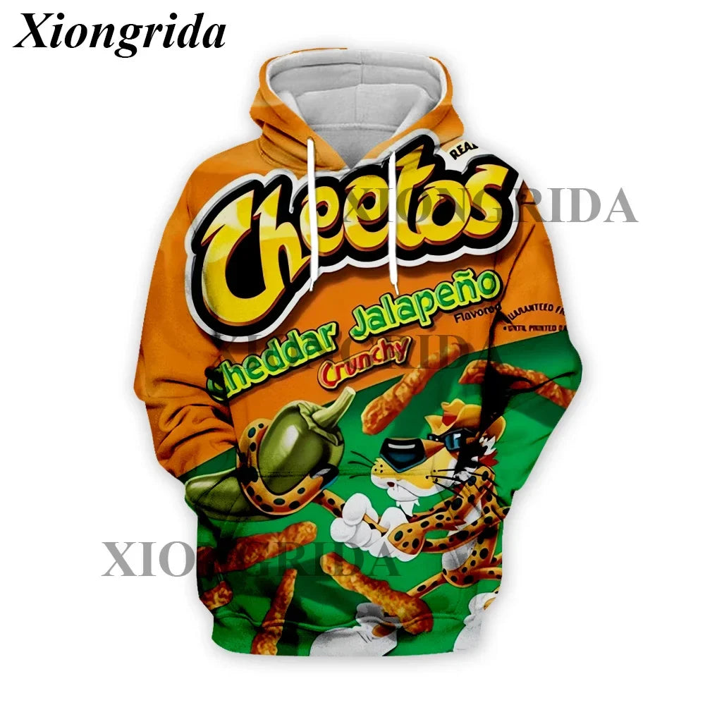 Novelty Hot Cheetos 3D Printed Hoodie — Unisex Harajuku Sweatshirt Pullover S-5XL