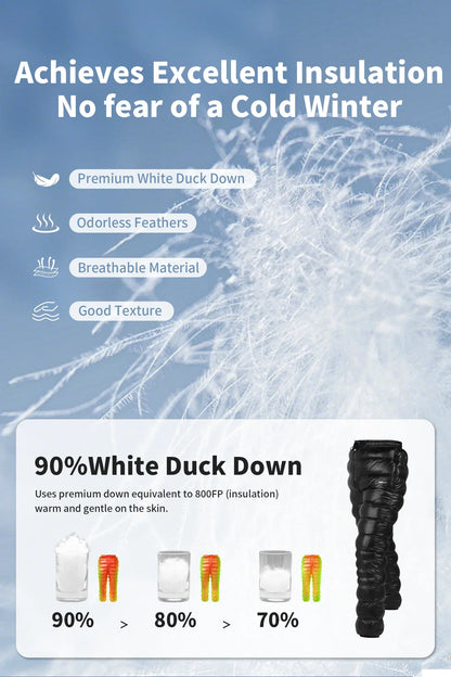 MAPLELEAF Ultralight Down Pants – 800FP Warm Winter Ski, Snow, Windproof & Waterproof Trousers for Camping & Hiking