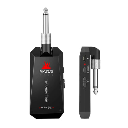 M-VAVE WP-5G Wireless Guitar System - 5.8G Rechargeable Audio Transmitter & Receiver with Type-C Cable for Guitar Amplifier