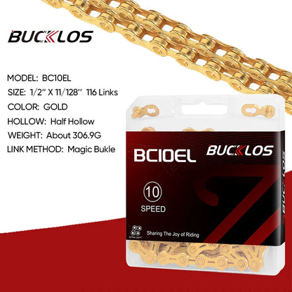 BUCKLOS MTB Bike Chain – 12 & 11 Speed Mountain & Road Bicycle Chain, Compatible with 8-12 Speed Cycling Parts