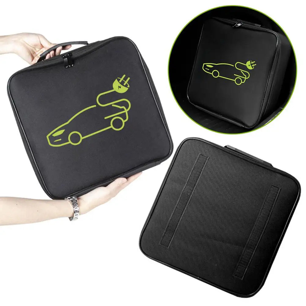 Electric Car Battery Jumper Cable Storage Bag – Waterproof EV Charger Gun Organizer for Charging Cables & Cords