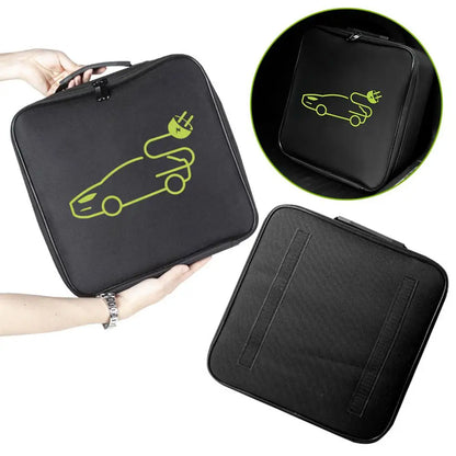 Electric Car Battery Jumper Cable Storage Bag – Waterproof EV Charger Gun Organizer for Charging Cables & Cords