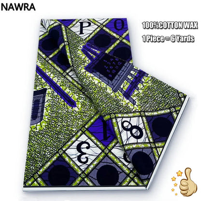 2026 African Real Wax Print Fabric - 100% Cotton Nigerian Ghana Style Pagne for Women
