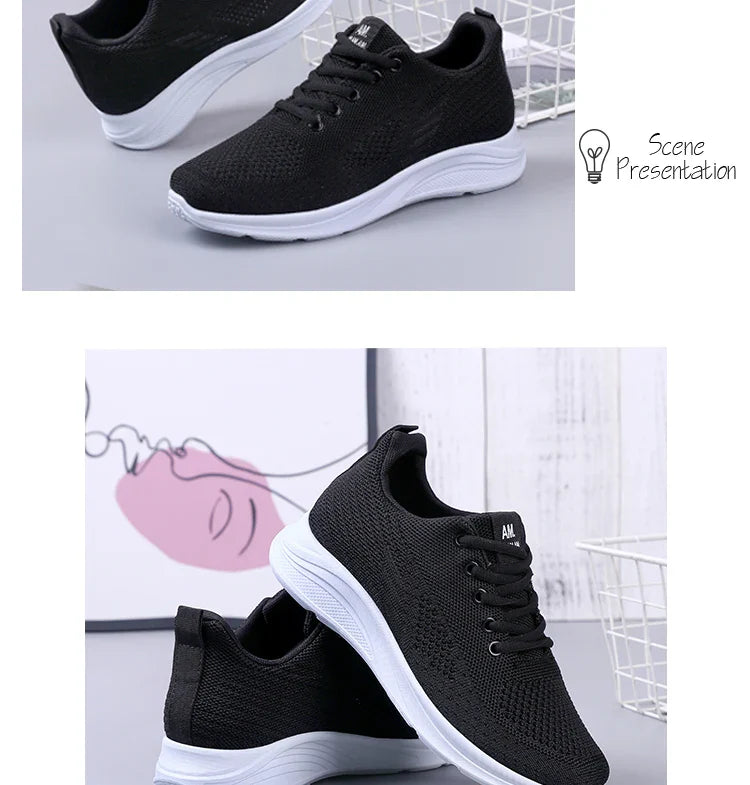 Spring Women's Lightweight Mesh Running Shoes – Breathable, Soft Sole, Sporty & Casual
