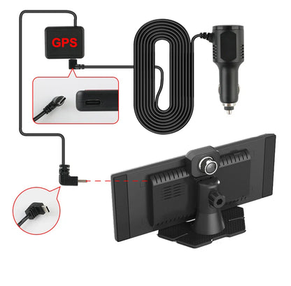 11.26-Inch 4K Dash Cam – Wireless CarPlay & Android Auto, Dual Lens DVR, Bluetooth Audio, GPS Navigation Video Recorder