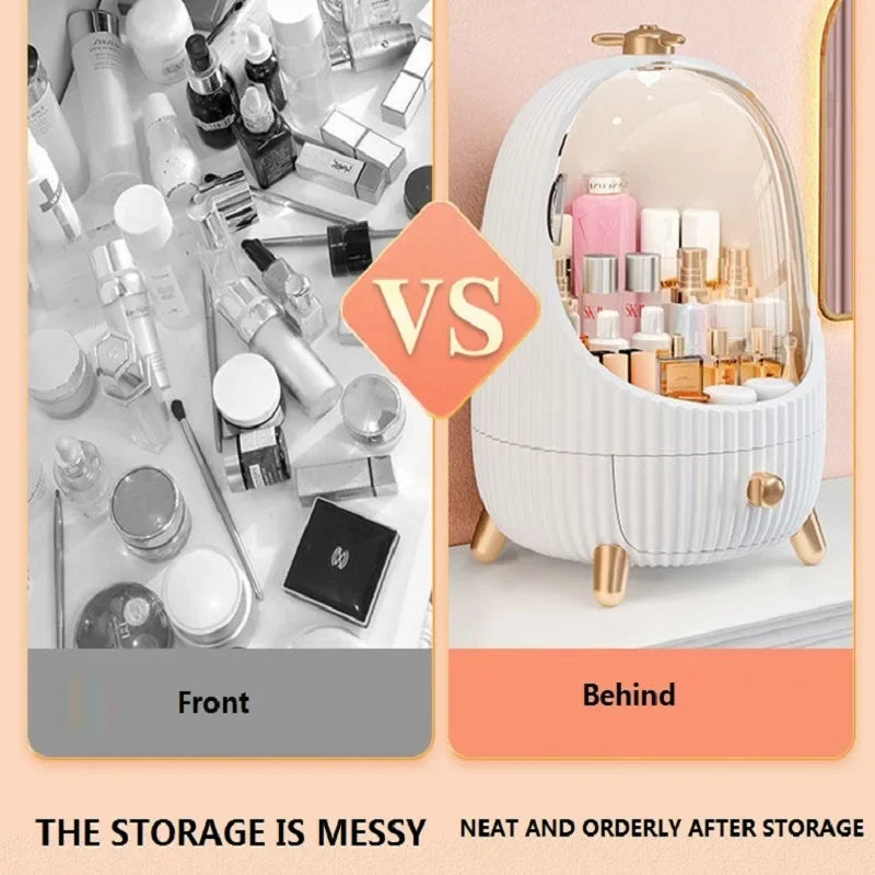 Acrylic Cosmetic Storage Box - Makeup Brush Holder, Lipstick Organizer, and Skin Care Products Display Cabinet for Your Dressing Table or Vanity