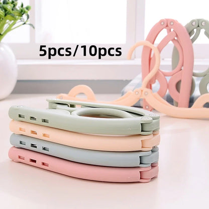5/10PCS Foldable Portable Clothes Hangers – Travel-Friendly Multi-Functional Hanging Rack for Home & Business Trips