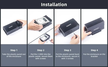MAIWO 3.5 Inch HDD Case – Dual Bay SATA RAID Storage Enclosure & Docking Station for 2.5/3.5 Inch External Hard Drives