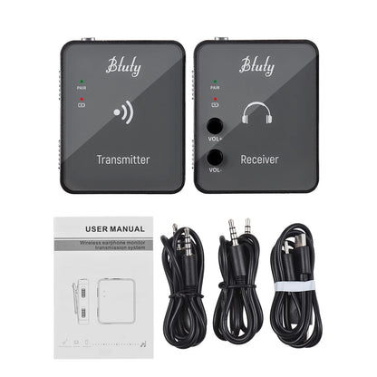 Btuty 2.4GHz Wireless Earphone Monitor System – Rechargeable Transmitter & Receiver with Lossless Digital Transmission
