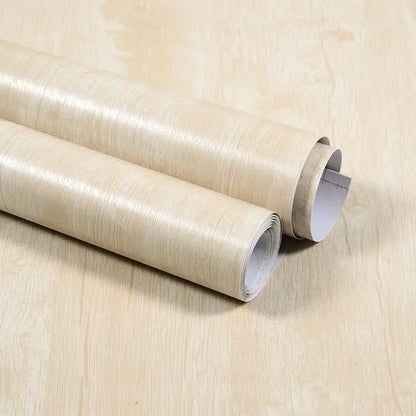 Self-Adhesive Waterproof Wood Grain Vinyl Wallpaper Roll – PVC Wall Sticker for Furniture Renovation & Bedroom Home Decor