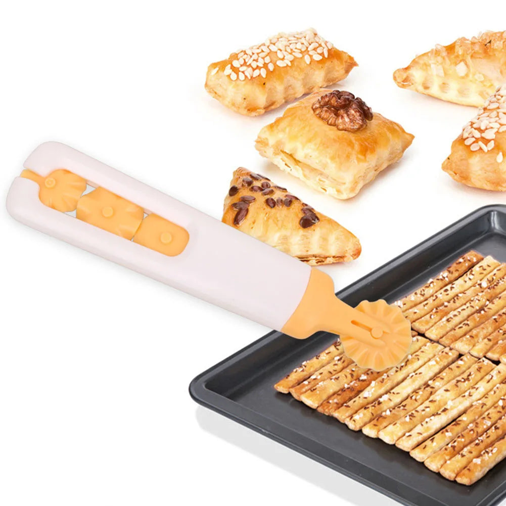 Plastic Baking Lattice Roller Cutter – Dough, Pizza, Pie & Cookie Pastry Net Wheel Tool for Kitchen Craft Accessories