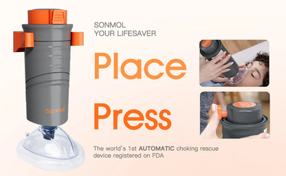 Automatic Anti-Choking Rescue Device with 3 Mask Sizes – First Aid Airway Assist Kit for Adults & Kids, Home Emergency