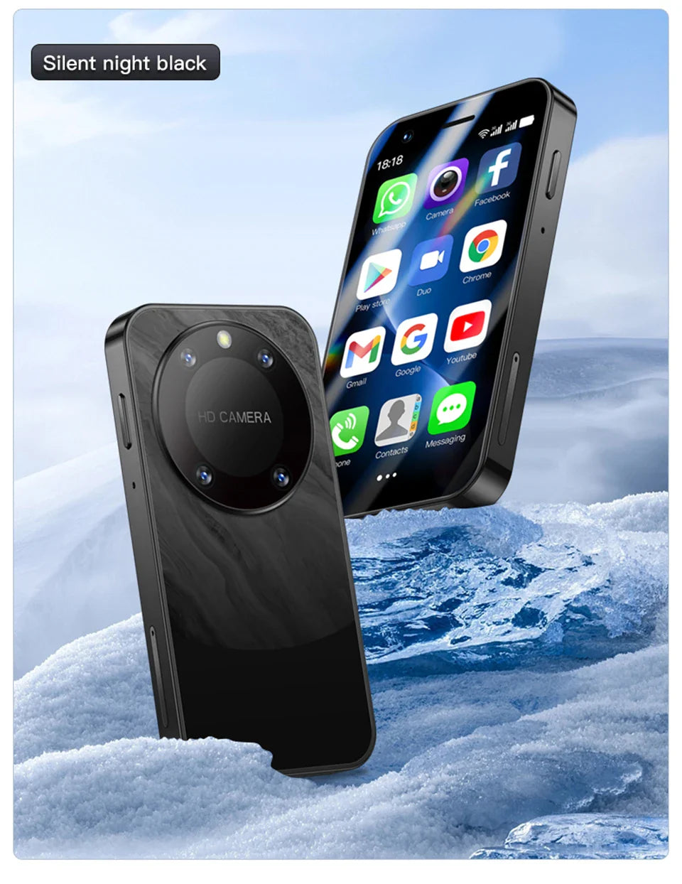 SOYES F8 Pro Max Mini Android Phone — 3.0" Display, 1GB RAM, 16GB ROM, Dual SIM, 3G, Play Store Compatible Small Smartphone