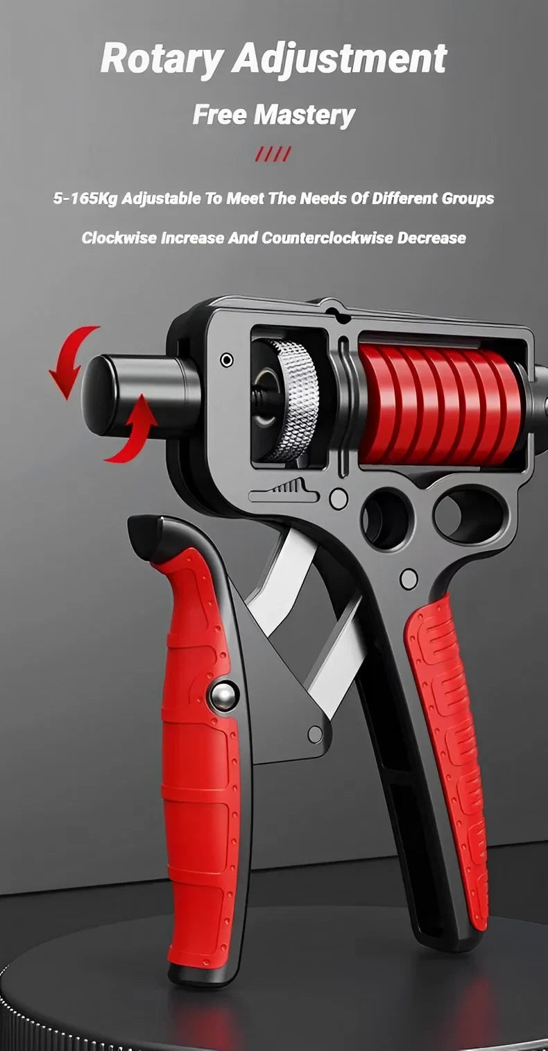 5–165kg Adjustable Hand Grip Strengthener — Heavy-Duty Forearm & Finger Expander (Steel Spring)