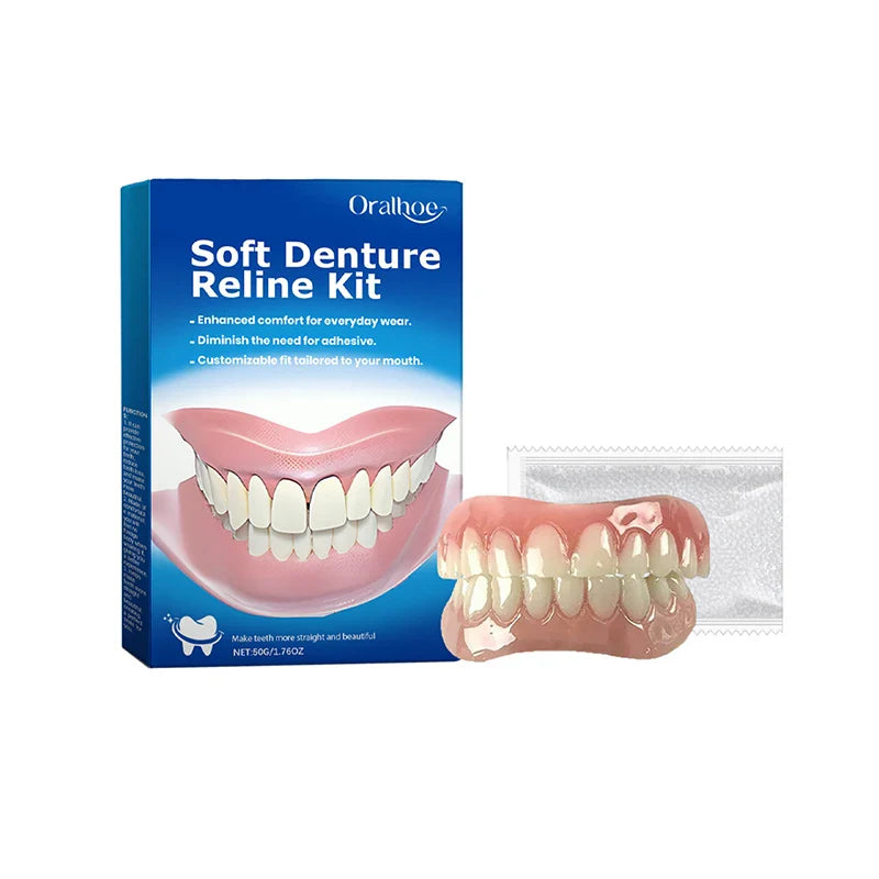 Denture Silicone Kit – Soft Denture Liners for Upper & Lower Teeth, Easy Use Dental Care Replacement Set
