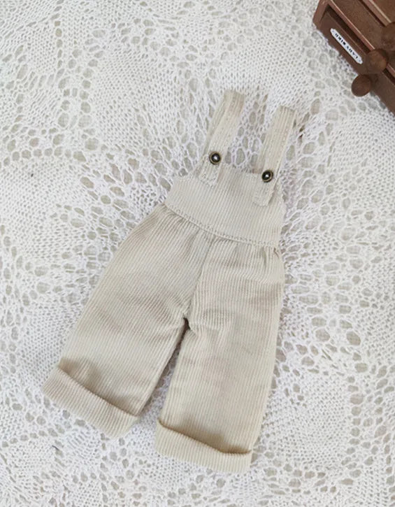 Casual Blythe Doll Clothes – Romper, Plaid Pants & Long Sleeve Top for Licca, Azone, OB24/OB27 Dolls