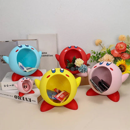 3D Printed Kirby Figures – Pink, Blue, Yellow & Red Cute Anime Doll Models for Desktop Decor & Gifts