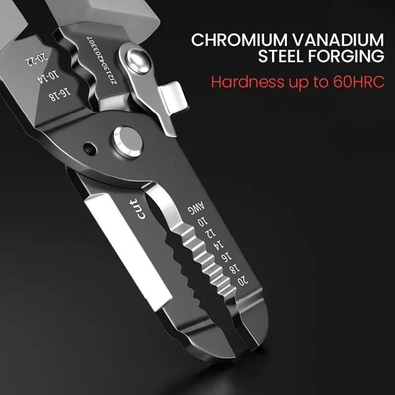AIRAJ Wire Stripper Multitool: Plier Crimper Cable Cutter - Multifunctional Stripping & Crimping Pliers Terminal Tool
