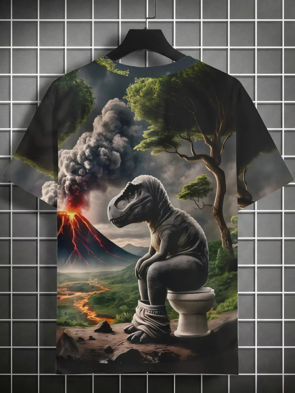 Men’s Watermelon Graphic T-Shirt - Funny 3D Fruit Print Oversized Summer Tee