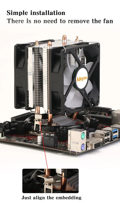 CPU Air Cooler X79/X99 — 3-Pin/4-Pin PWM Fan for Intel LGA 1366/1151/1155/1200/1700/2011 & AMD AM3/AM4/AM5
