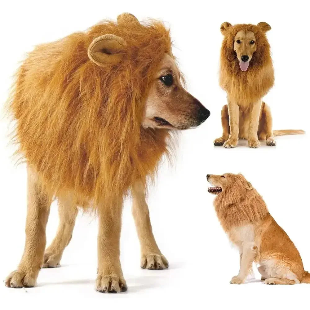 Pet Lion Mane Wig - Funny Halloween Cosplay Costume for Dogs