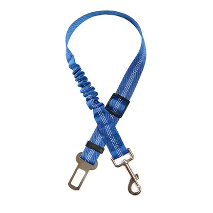 High-Grade Adjustable Dog Car Safety Belt — Shock-Absorbing Damping Strap with Reflective Trim, Universal Fit