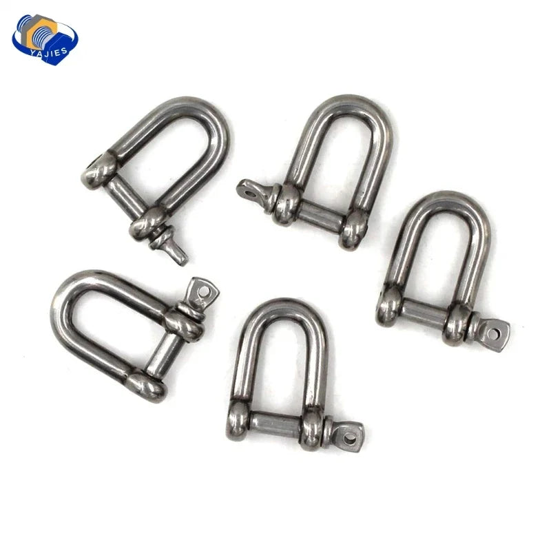 304 Stainless Steel D Shackle - Straight Short Rigging Hook for Boat & Marine Hardware