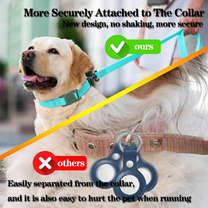 2-Pack AirTag Dog Collar Holders — Waterproof Silicone Hidden Loop Anti-Lost Tracker Accessory
