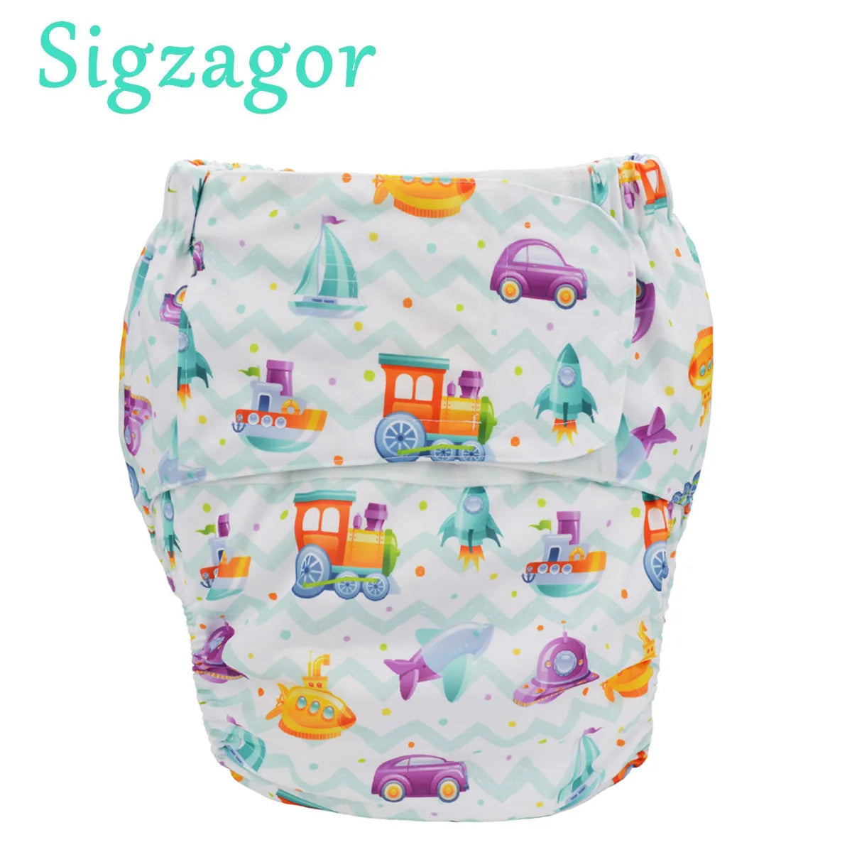 Sigzagor XL Adult Cloth Diaper – Reusable Pocket Nappy with Hook & Loop for Urinary Incontinence 68–128 cm Waist