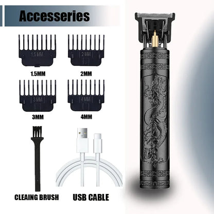Vintage T9 Electric Hair Clipper, Rechargeable Professional Men’s Hair Cutting Machine, Barber Shaver & Beard Trimmer Tool