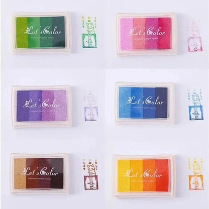 Durable Printing Ink Pad Set – Four-Color Gradient DIY Fingerprint Sponge for Creative Stationery Decoration