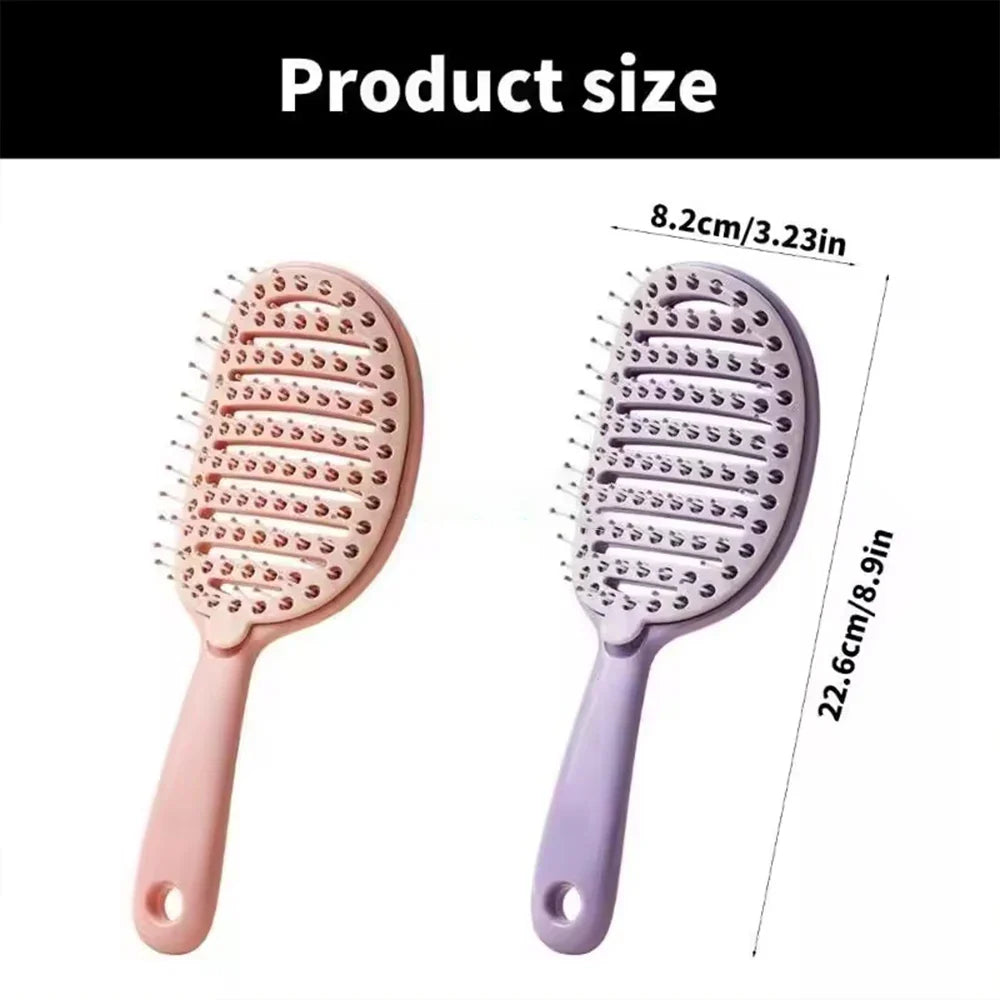 Self-Cleaning Hairbrush & Scalp Massager Anti-Frizz Volumizing Portable Styling Brush for Smooth Fluffy Hair