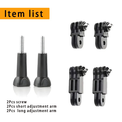 Helmet Adhesive Mount Kit for GoPro, Insta360, DJI – Flat & Curved Mounts with Adjustable Pivot Arm