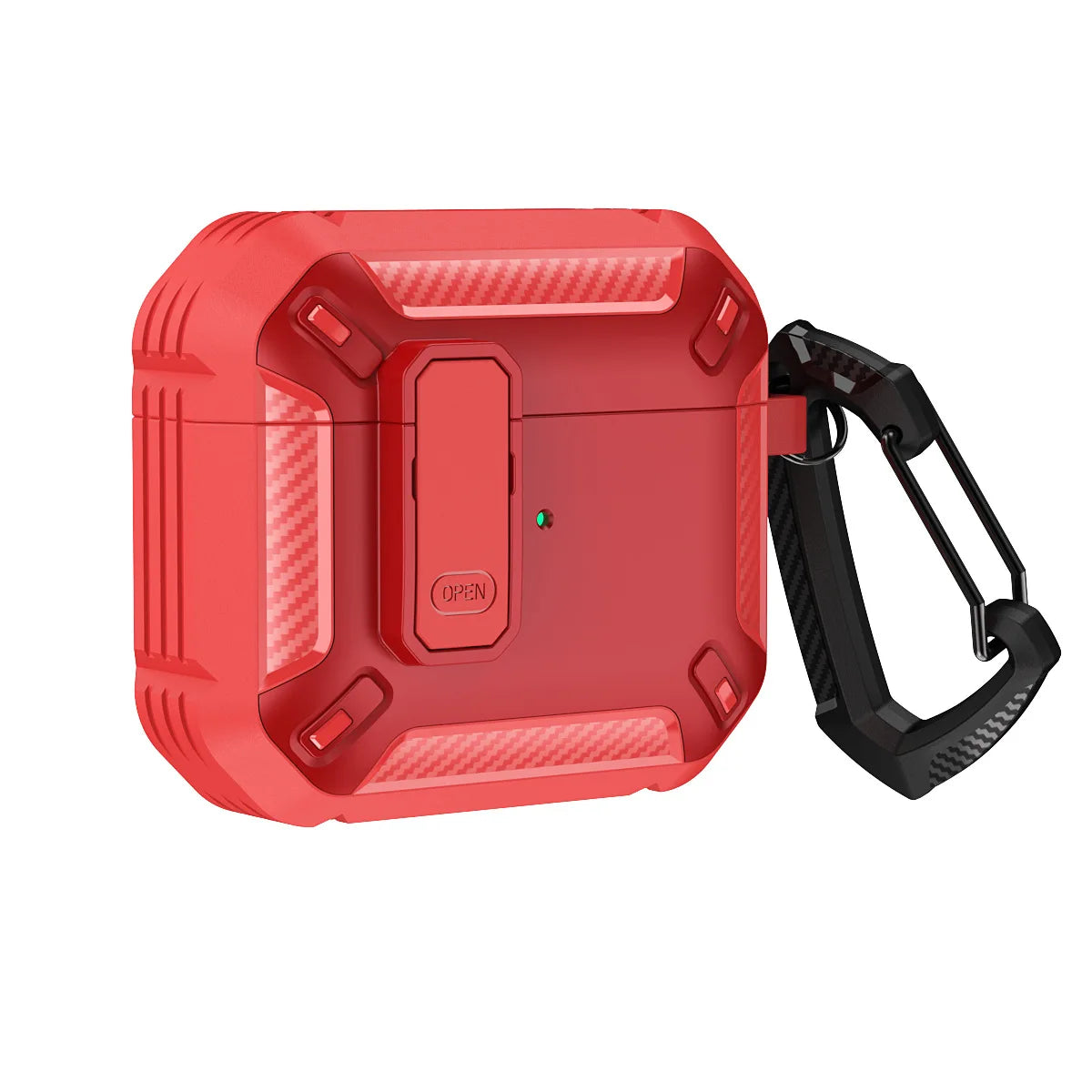Carbon Fiber Shockproof Case for AirPods Pro 1/2 & AirPods 3 – Protective Headset Cover with Switch