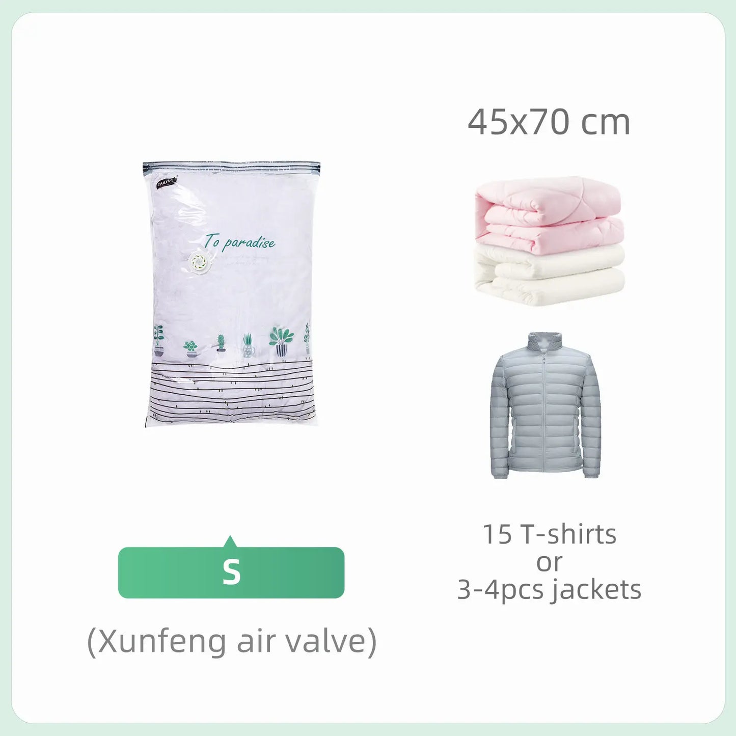 TAILI Large Cubic Vacuum Storage Bags – Plastic Compression Bags for Clothes, Blankets & Travel Packing