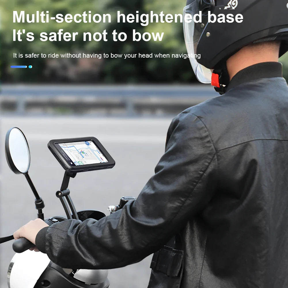 Universal Waterproof Motorcycle Bike Phone Holder - 360° Swivel Bicycle GPS Support, Adjustable Cellphone Holder for Motorcycle