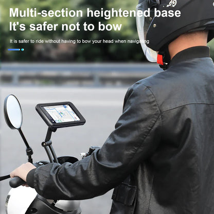 Universal Waterproof Motorcycle Bike Phone Holder - 360° Swivel Bicycle GPS Support, Adjustable Cellphone Holder for Motorcycle