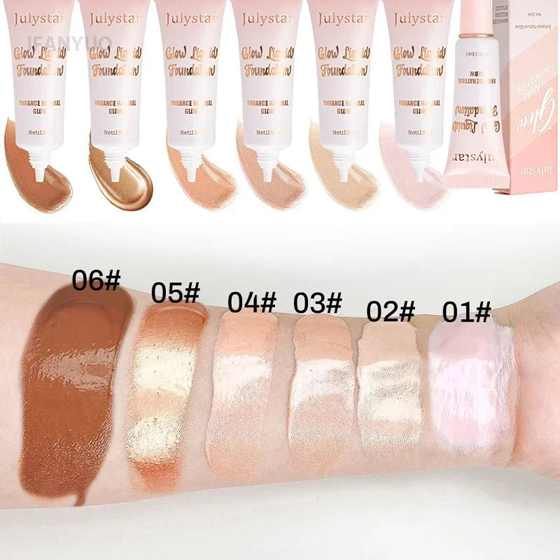 Liquid Pearlescent Foundation & High Coverage Concealer — Waterproof 3D Contour Shadow Brightening Face & Body Highlighter