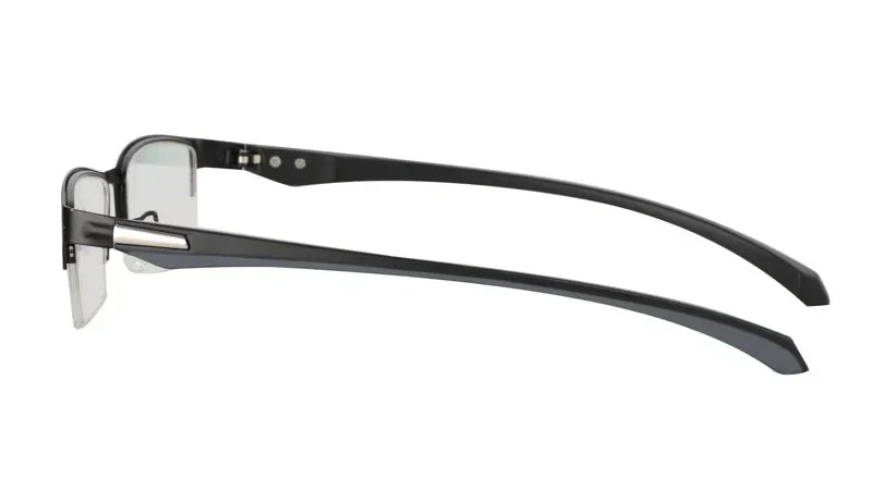 Progressive Multifocal Photochromic Reading Glasses – Anti-Blue Light Half Frame for Men with Presbyopia & Far Sight Protection
