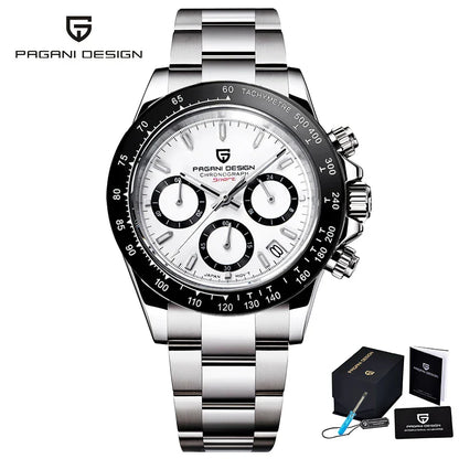 PAGANI DESIGN 2024 Quartz Men's Luxury Business Watch – Chronograph VK63 Waterproof