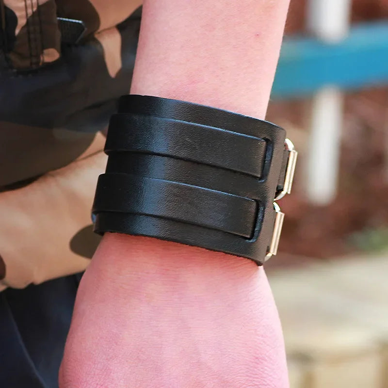 Punk Rock Hip Hop PU Leather Bracelet – Unisex Skull, Pentagram & Rivet Chain Bracelet, Trendy Party Jewelry Accessory