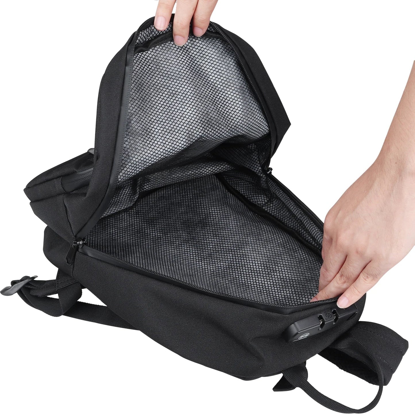 FIREDOG Mini Smell-Proof Backpack with Lock – Travel Storage Bag for Men & Women