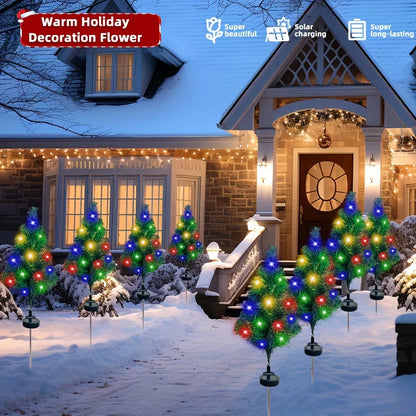 Outdoor Solar Christmas Tree Lights - Waterproof LED Lawn Lamps for Garden, Patio & Holiday Decor