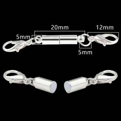 Magnetic Jewelry Clasp - Strong Metal End Connectors with Lobster Clasp for DIY Bracelets & Necklaces