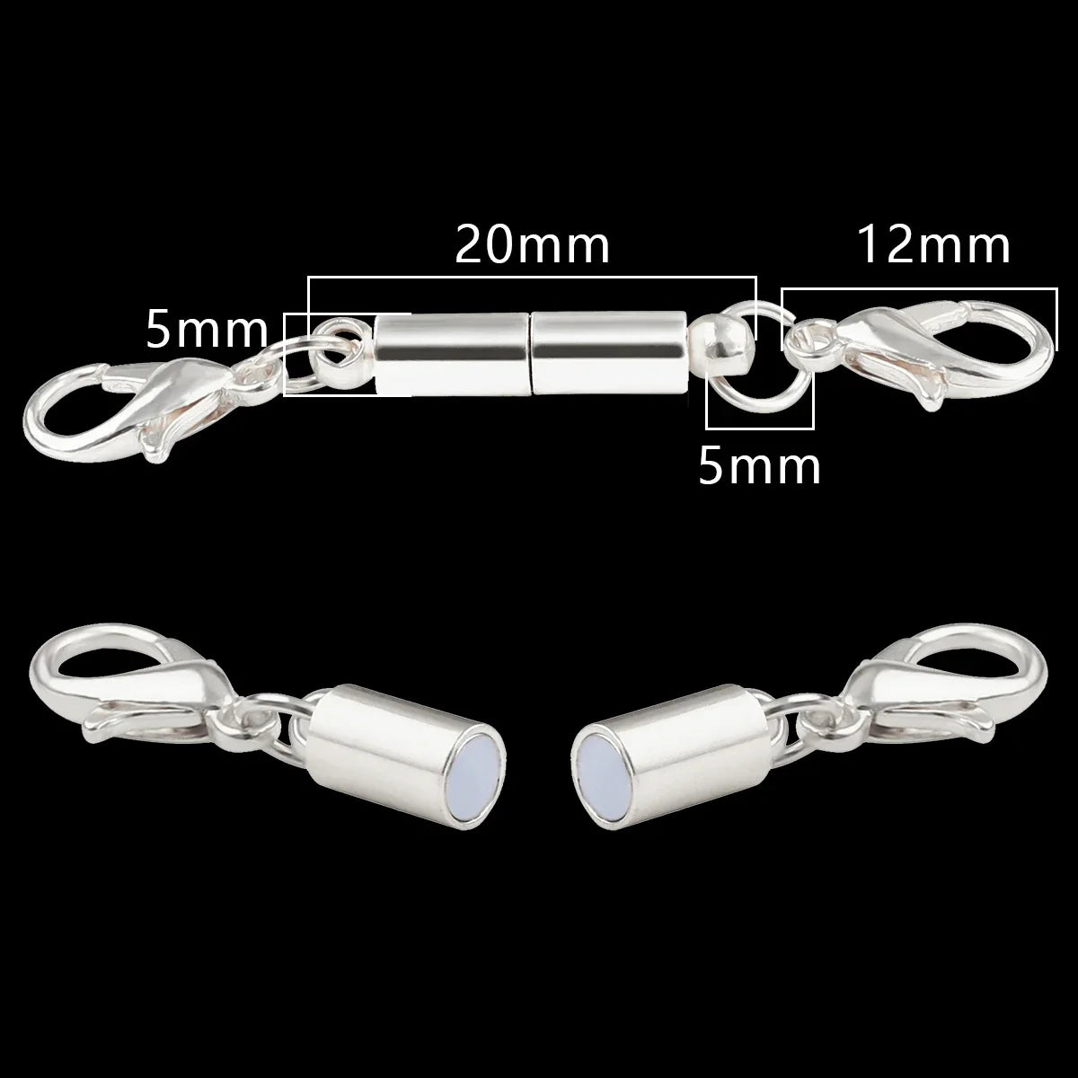 Magnetic Jewelry Clasps - Strong Buckle Connectors with Lobster Clasps for DIY Bracelets, Necklaces & Jewelry Making
