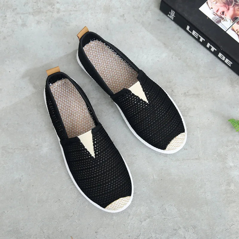 Women’s Summer Mesh Flat Shoes - Breathable Lightweight Slip-On Loafers & Casual Comfort Sneakers