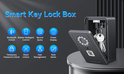 Camluxy Smart Key Box with Fingerprint & Digital Code Lock - Secure Storage with IC Card & Combination Unlock