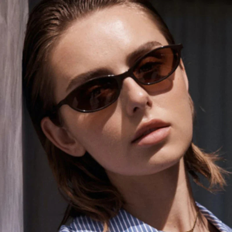 Sexy Small Oval Women's Sunglasses 2024 – New Fashion Black & Brown Summer Shades, Trendy Unique Eyewear for Men & Women