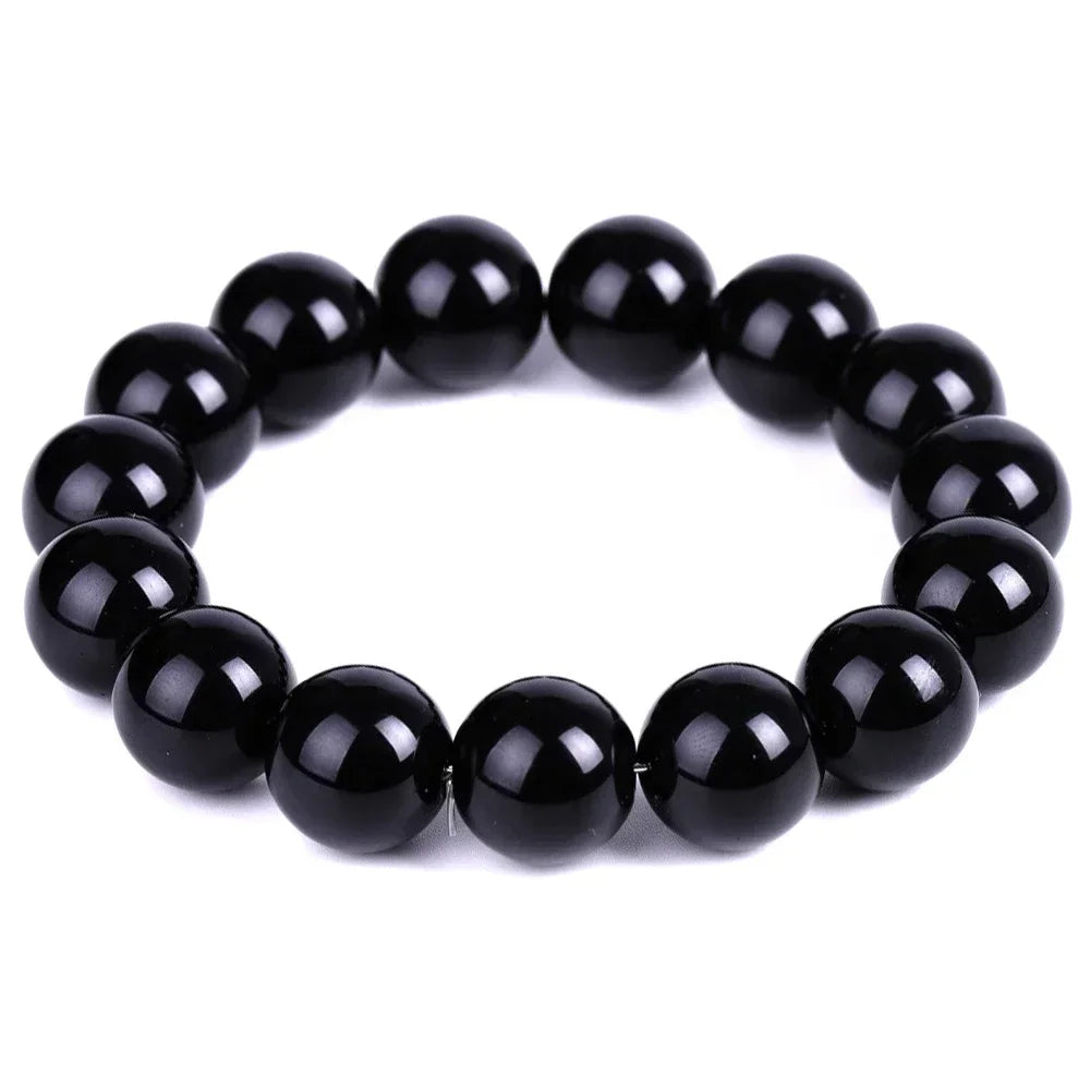 Black Obsidian Natural Stone Bracelet | Fat Relief, Blood Circulation & Anti-Anxiety Jewelry for Men & Women